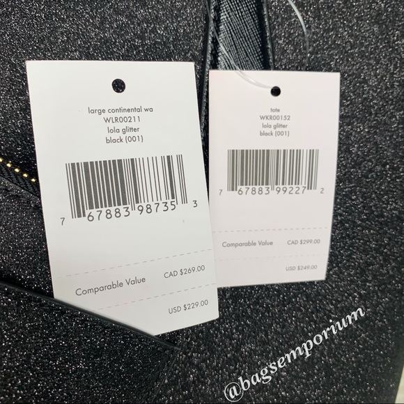 Kate Spade LG Glitter Tote / Wallet 3 piece set - Picture 11 of 16